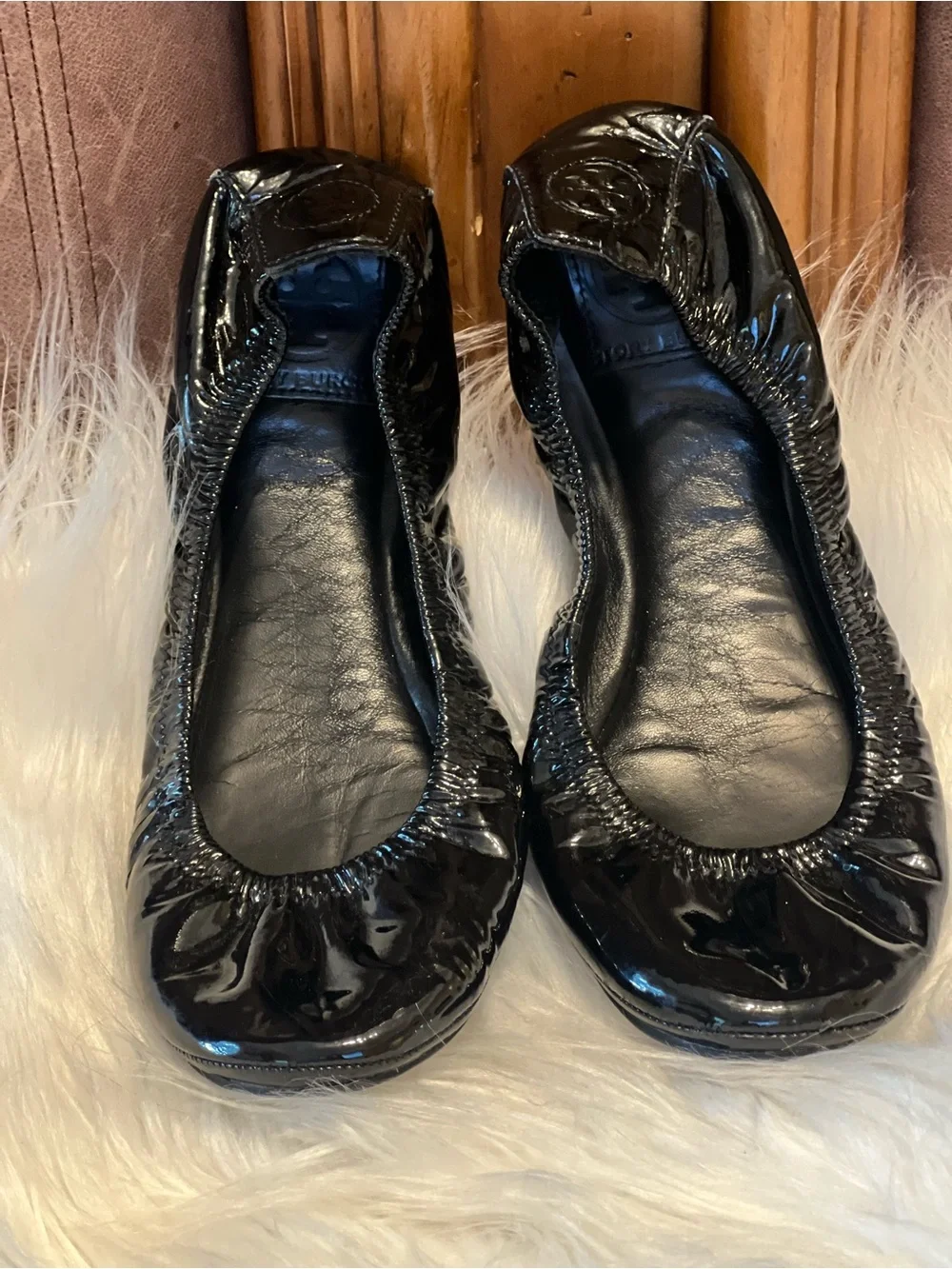 Tory Burch Black Patent Leather Ballet Flats size 8